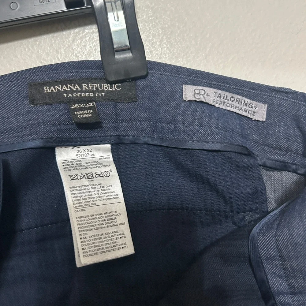 Banana Republic Trousers 38x29 Navy Blue Work Casual Tailored Performance Pants